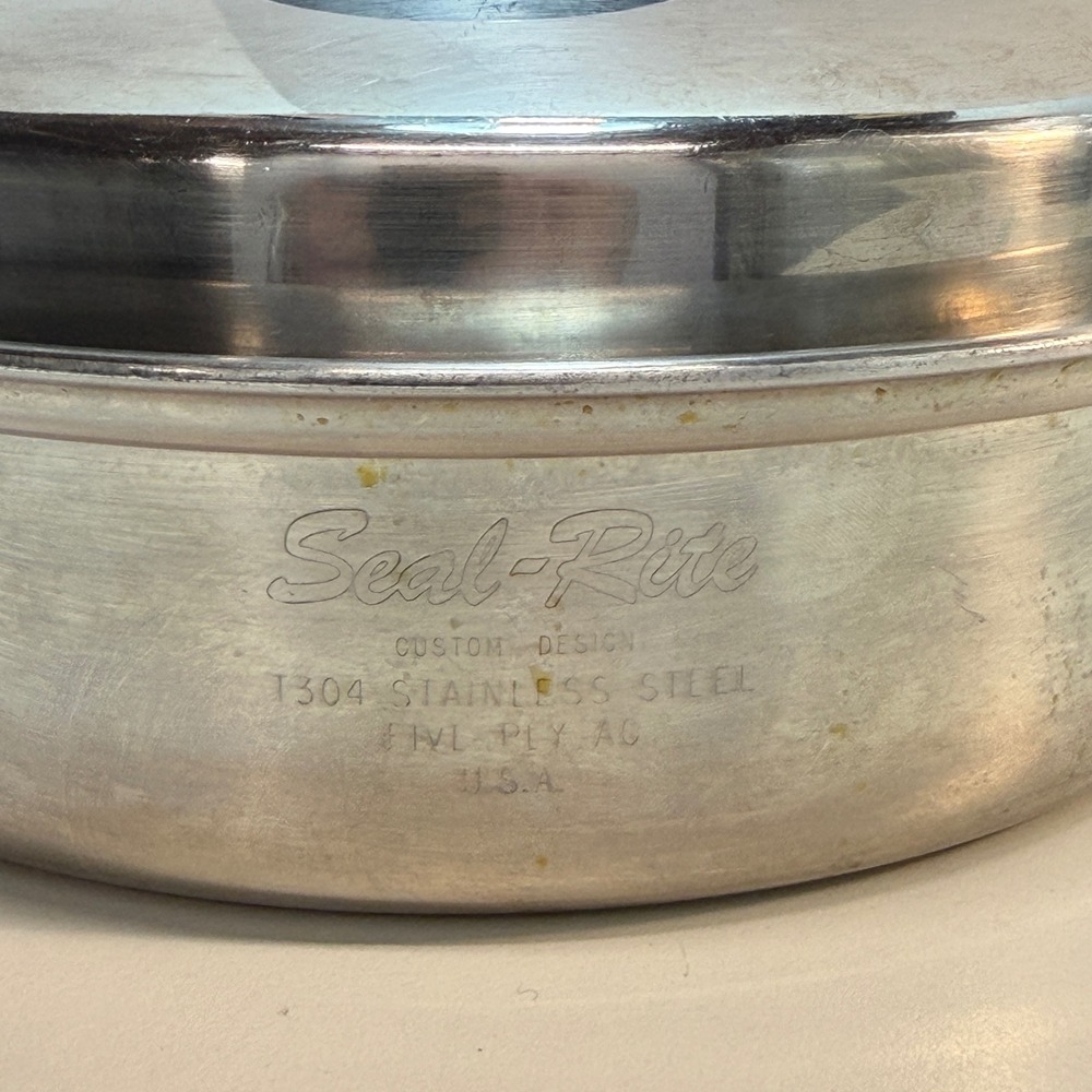 Seal-Rite 7 1/2" Saucepan T304 Stainless Steel Temp-Tone Lid USA 5 Ply Vented - Picture 10 of 10